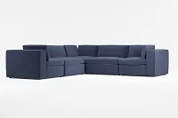 Destin Joya Dark Blue Velvet 5-piece Modular Sectional