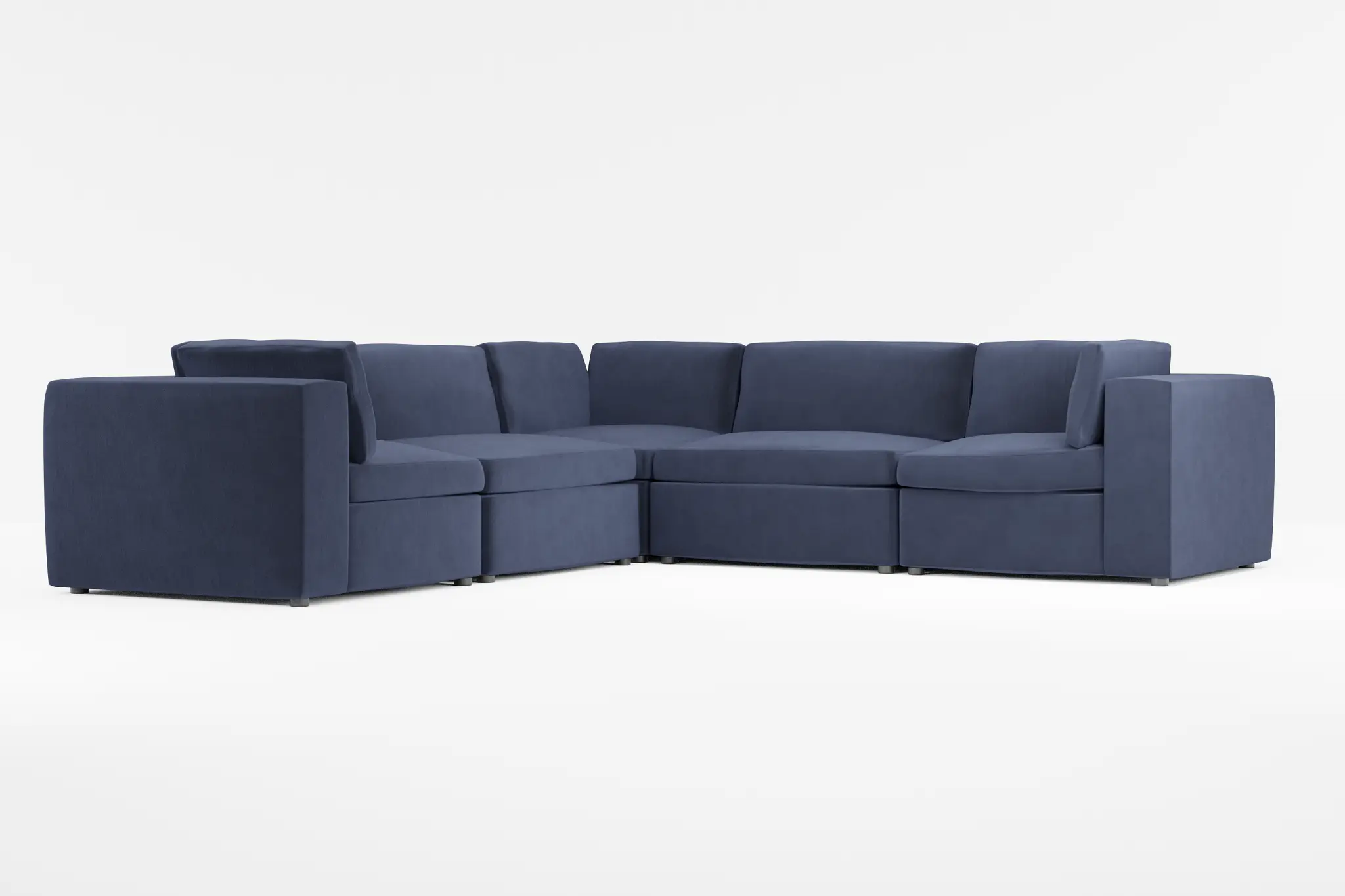 Destin Joya Dark Blue Velvet 5-piece Modular Sectional Destin Joya Dark Blue Velvet 5-piece Modular Sectional