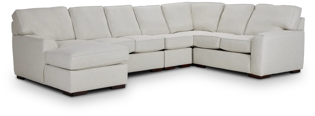 Austin White Fabric Large Left Chaise Sectional