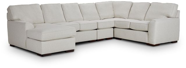 Austin White Fabric Large Left Chaise Sectional (1)
