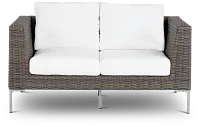 Tulum White Woven Loveseat W/ Cushion