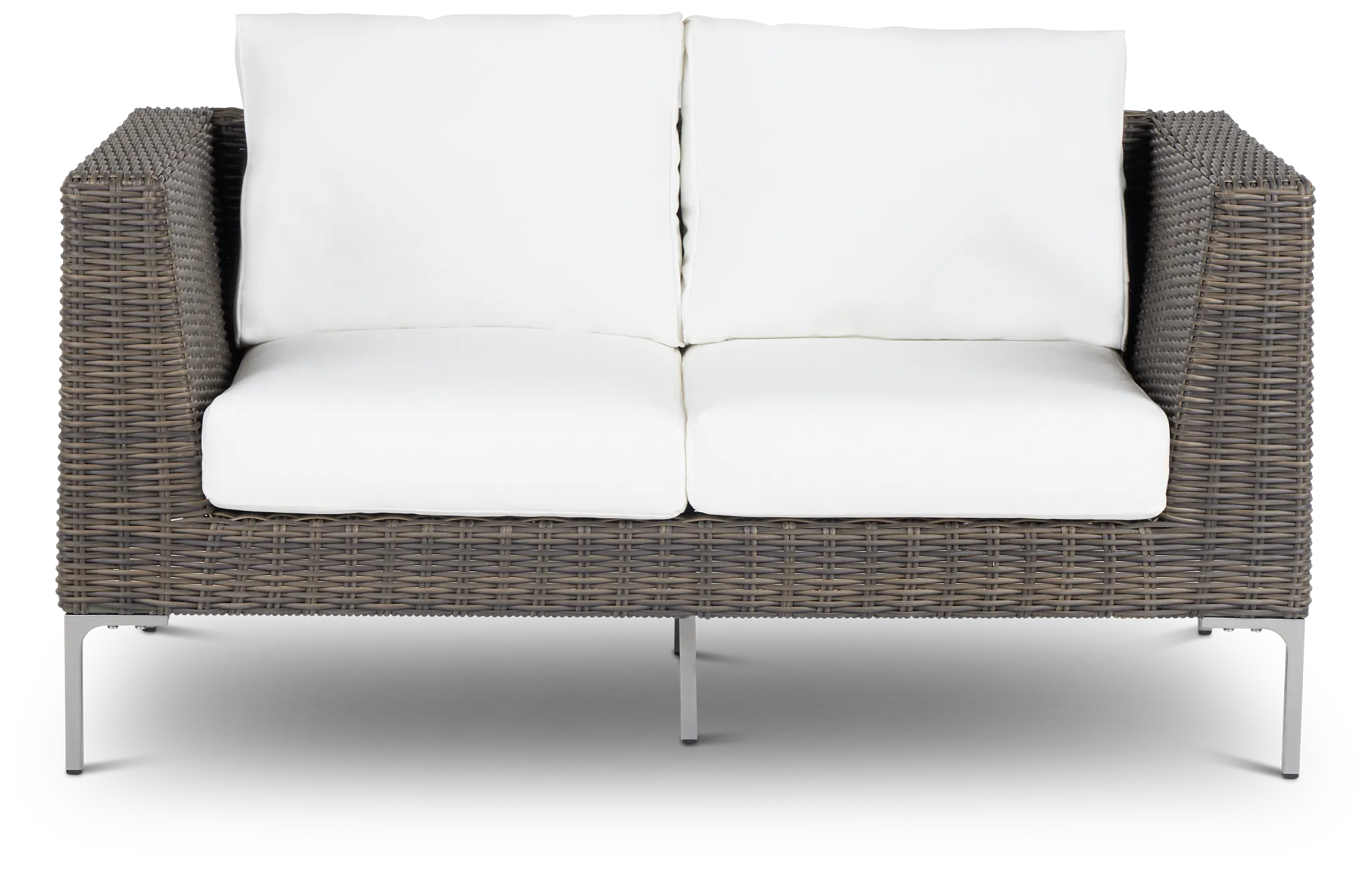 Tulum White Woven Loveseat W/ Cushion