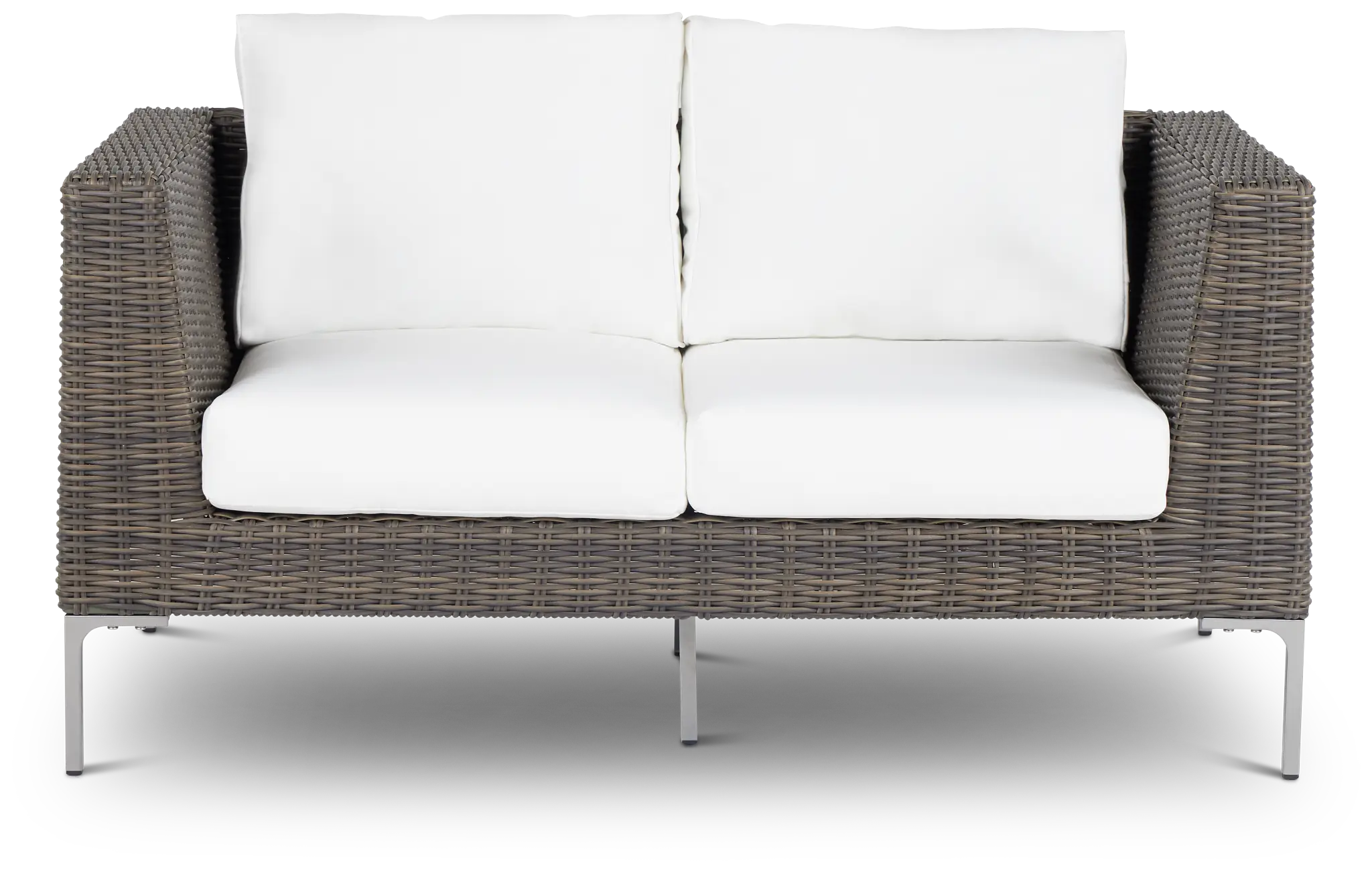 Tulum White Woven Loveseat W/ Cushion Tulum White Woven Loveseat W/ Cushion