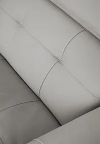 Reva Gray Leather Medium Triple Power 2-arm Sectional