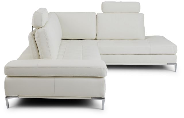 Camden White Micro Right Chaise Sectional With Removable Headrest (2)