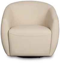Kellan Ivory Leather Swivel Chair