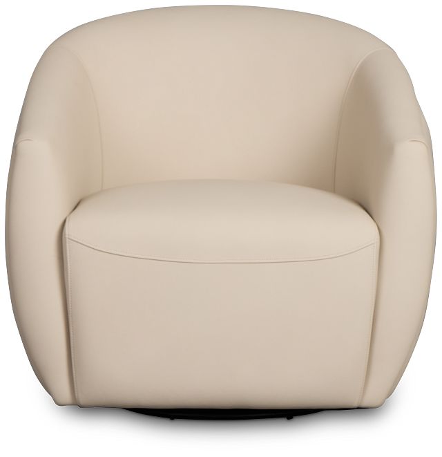 Kellan Ivory Leather Swivel Chair