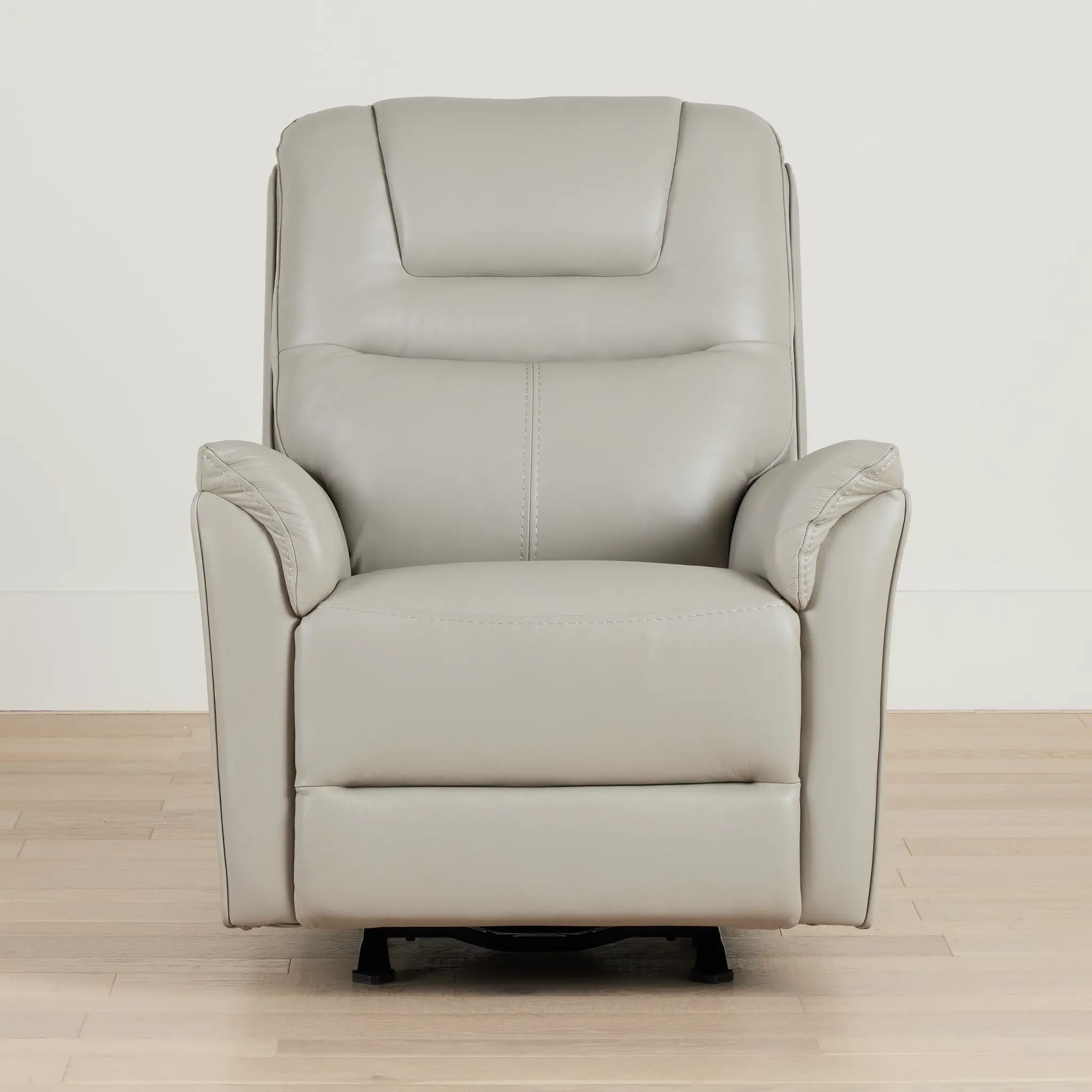 Archie Light Gray Lthr/vinyl Power Recliner With Heat And Massage Archie Light Gray Lthr/vinyl Power Recliner With Heat And Massage