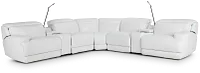 Reign White Lthr/vinyl Large Dual Power Reclining Two-arm Sectional