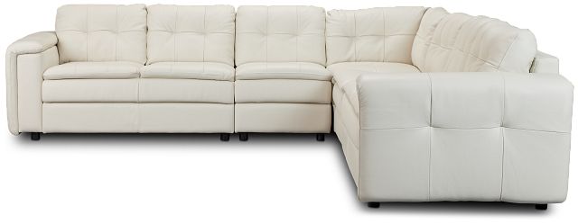 Rowan Light Beige Leather Large Two-arm Sectional