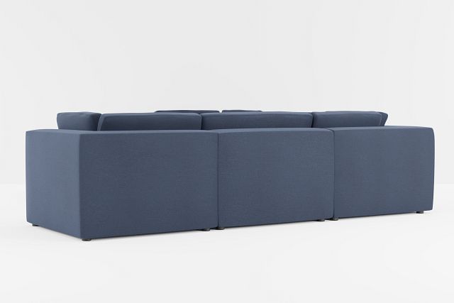 Destin Peyton Dark Blue Fabric 5-piece Modular Sectional