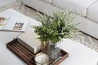 Alpha White Fabric Ottoman