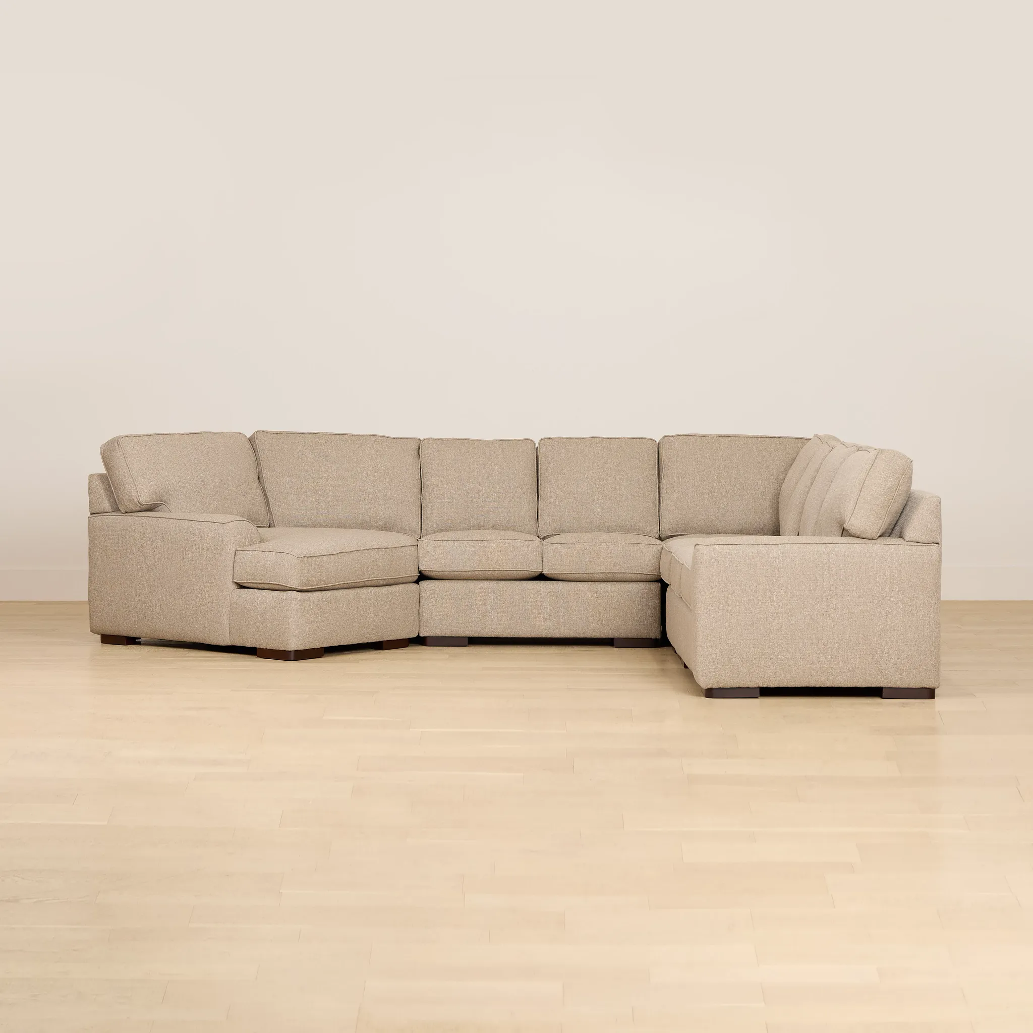 Sinclair Brown Fabric Medium Left Facing Cuddler Sectional