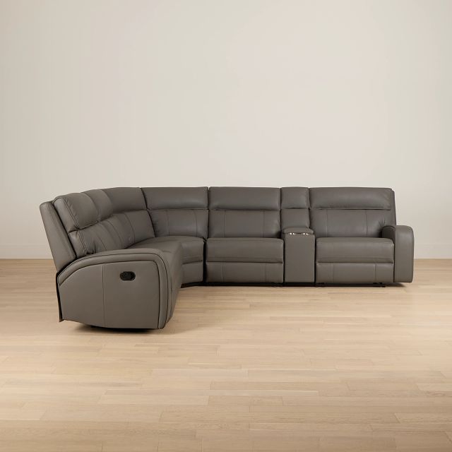 Rhett Gray Micro Small Triple Manually Reclining Two-arm Sectional