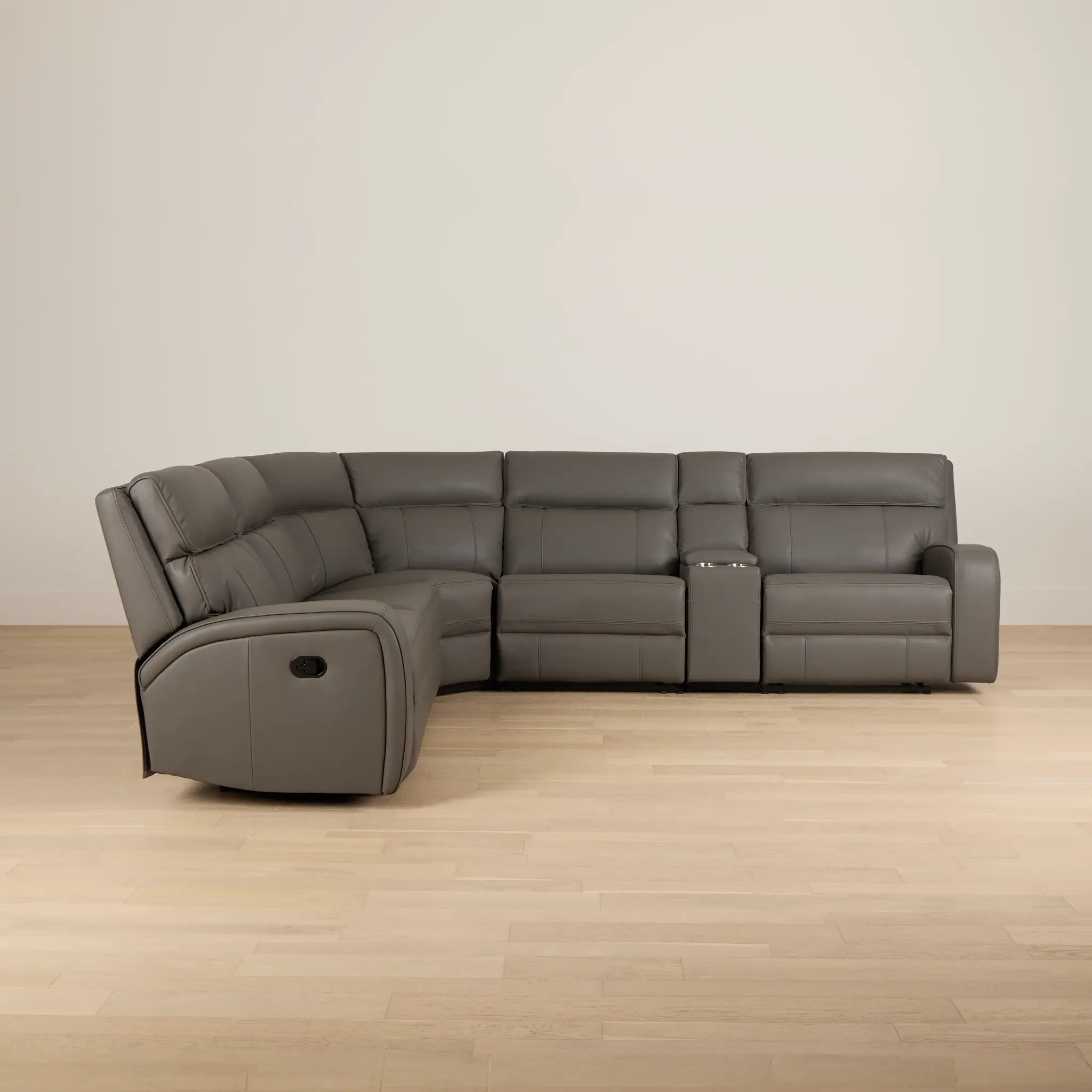 Rhett Gray Micro Small Triple Manually Reclining Two-arm Sectional Rhett Gray Micro Small Triple Manually Reclining Two-arm Sectional