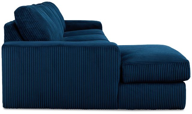 Charlie Dark Blue Fabric Small Left Chaise Sectional