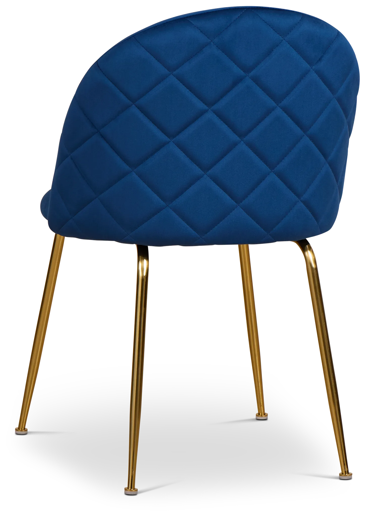 Capri Dark Blue Velvet Upholstered Side Chair W/ Gold Legs