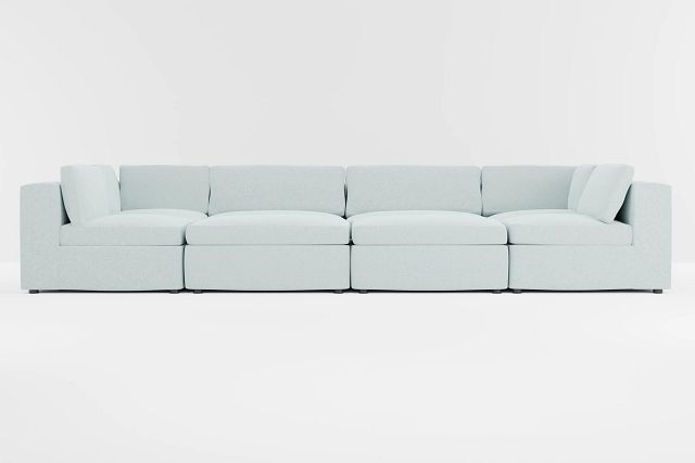Destin Delray Light Green Fabric 8-piece Pit Sectional