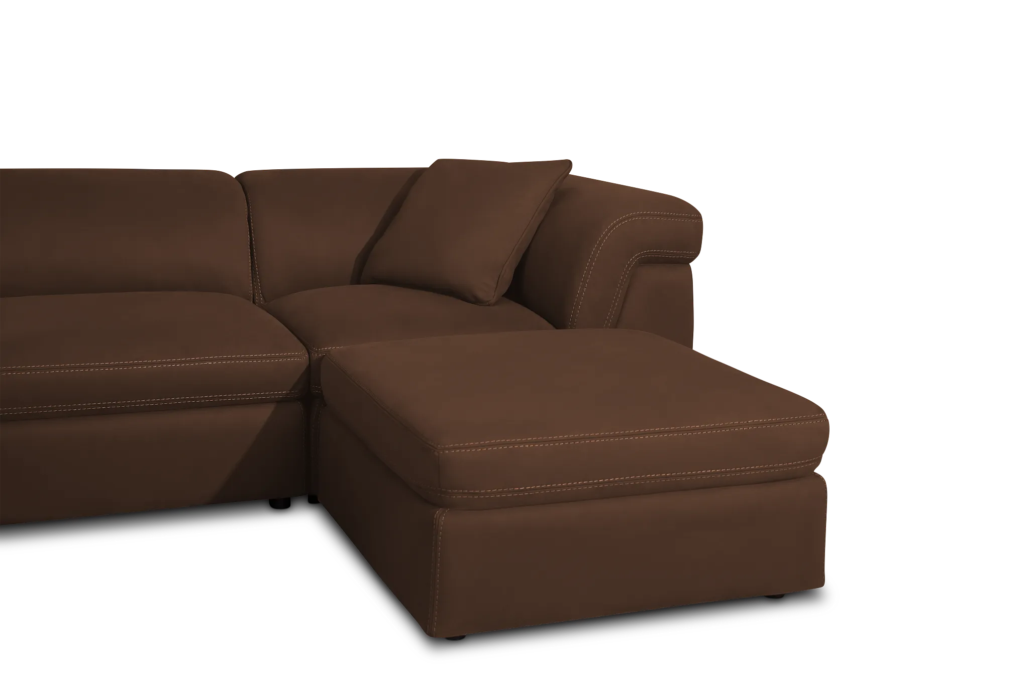 Aria Dark Brown Micro Immersive 5-piece Bumper Sectional W/1 Speaker