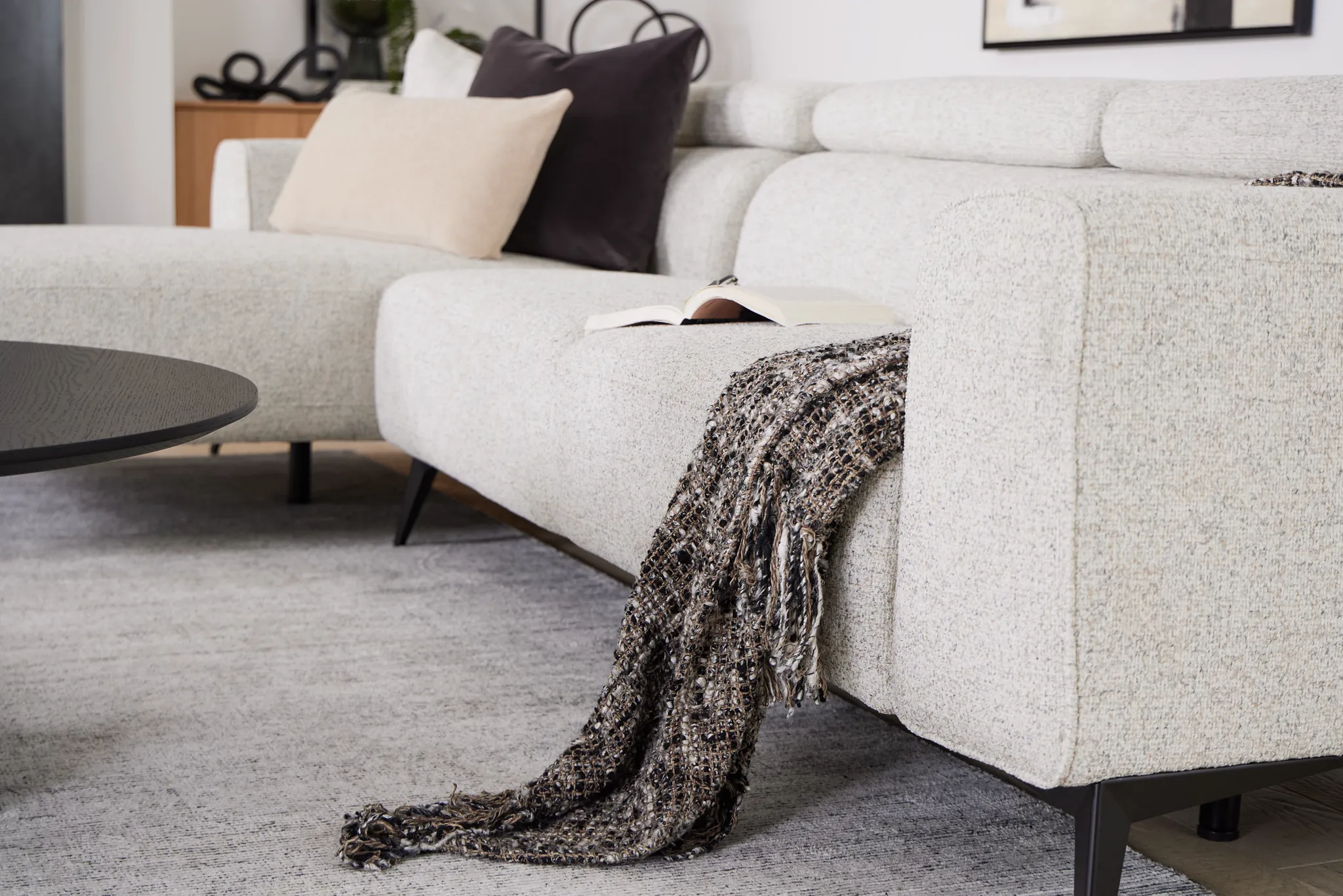 Alina Beige Fabric Left Chaise Sectional