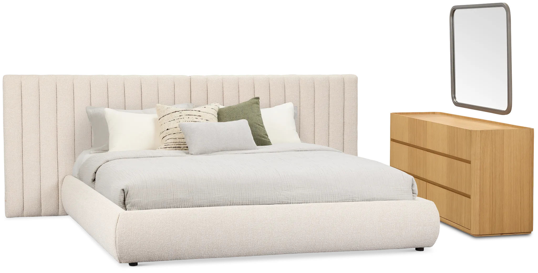 Nomad Light Beige Uph Spread Bedroom With Light-tone Cases
