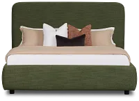 Williamsburg Green Upholstered Platform Bed