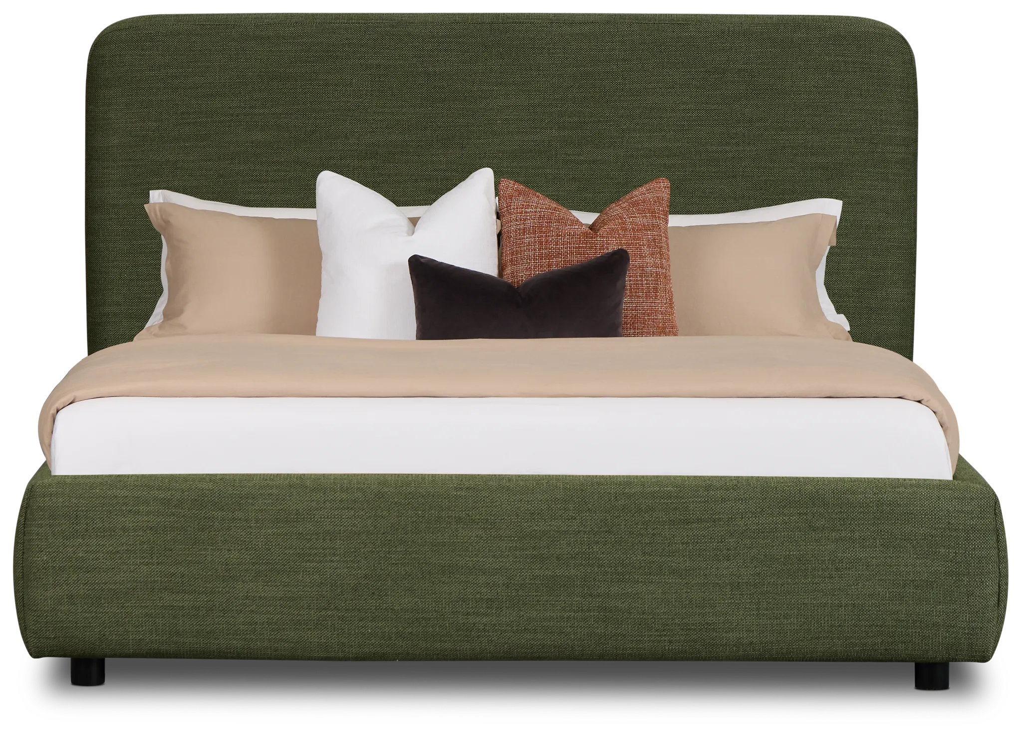 Williamsburg Green Upholstered Platform Bed