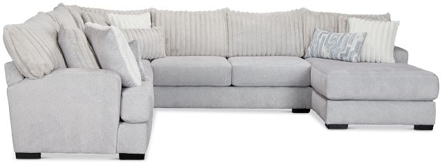 Kylie Light Gray Fabric Medium Right Chaise Sectional