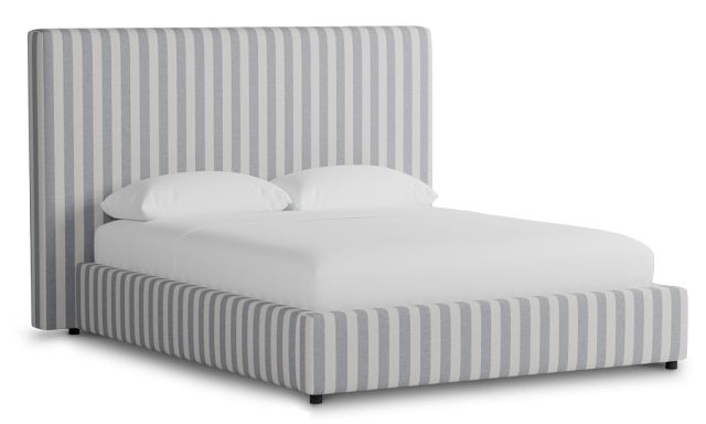 Grayton Sea Lane Dark Blue 54" Upholstered Platform Bed