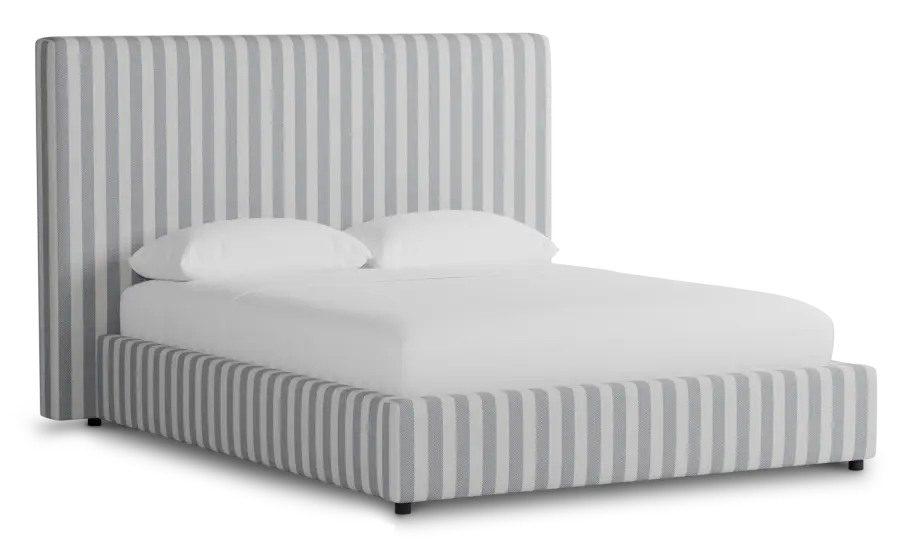 Grayton Sea Lane Dark Blue 54" Upholstered Platform Bed Grayton Sea Lane Dark Blue 54" Upholstered Platform Bed