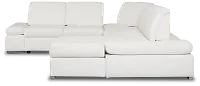Eden White Lthr/vinyl Medium Right Chaise Sleeper Sectional