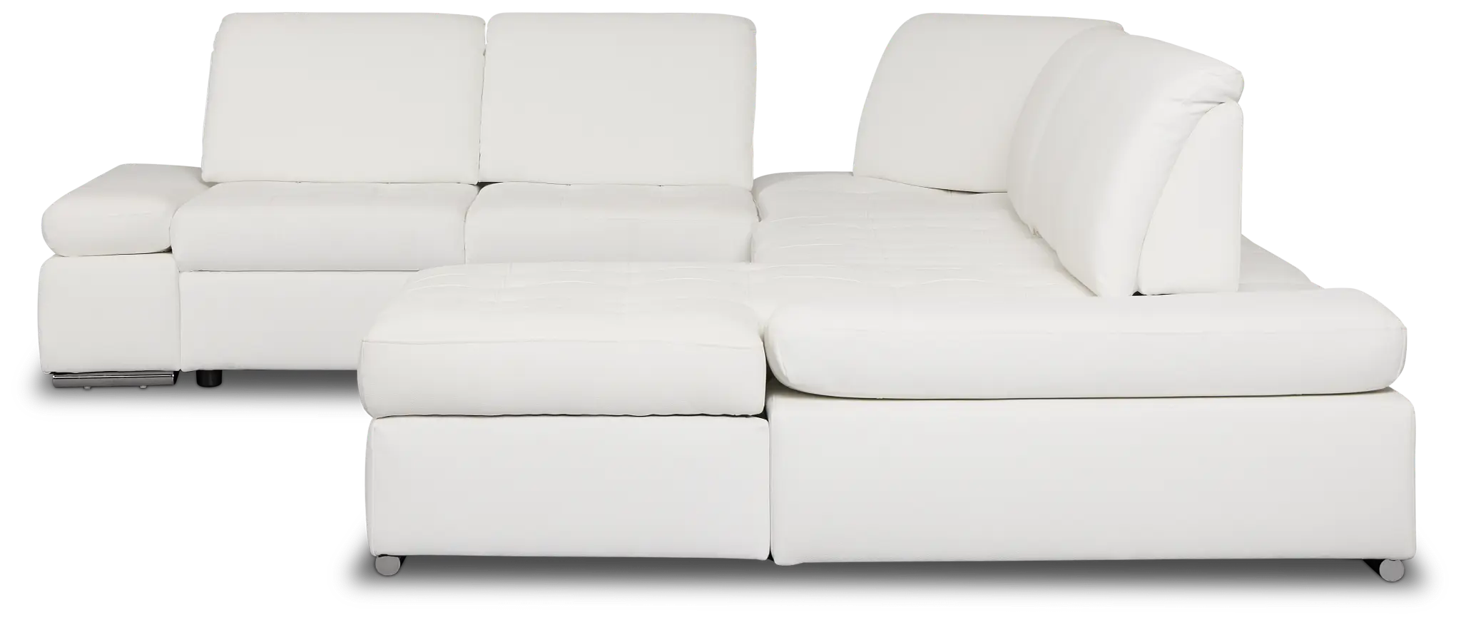 Eden White Lthr/vinyl Medium Right Chaise Sleeper Sectional Eden White Lthr/vinyl Medium Right Chaise Sleeper Sectional