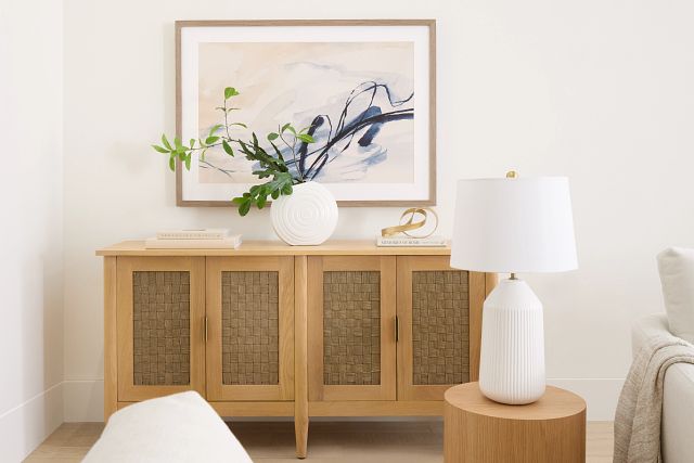 Caras Light Tone Woven Credenza