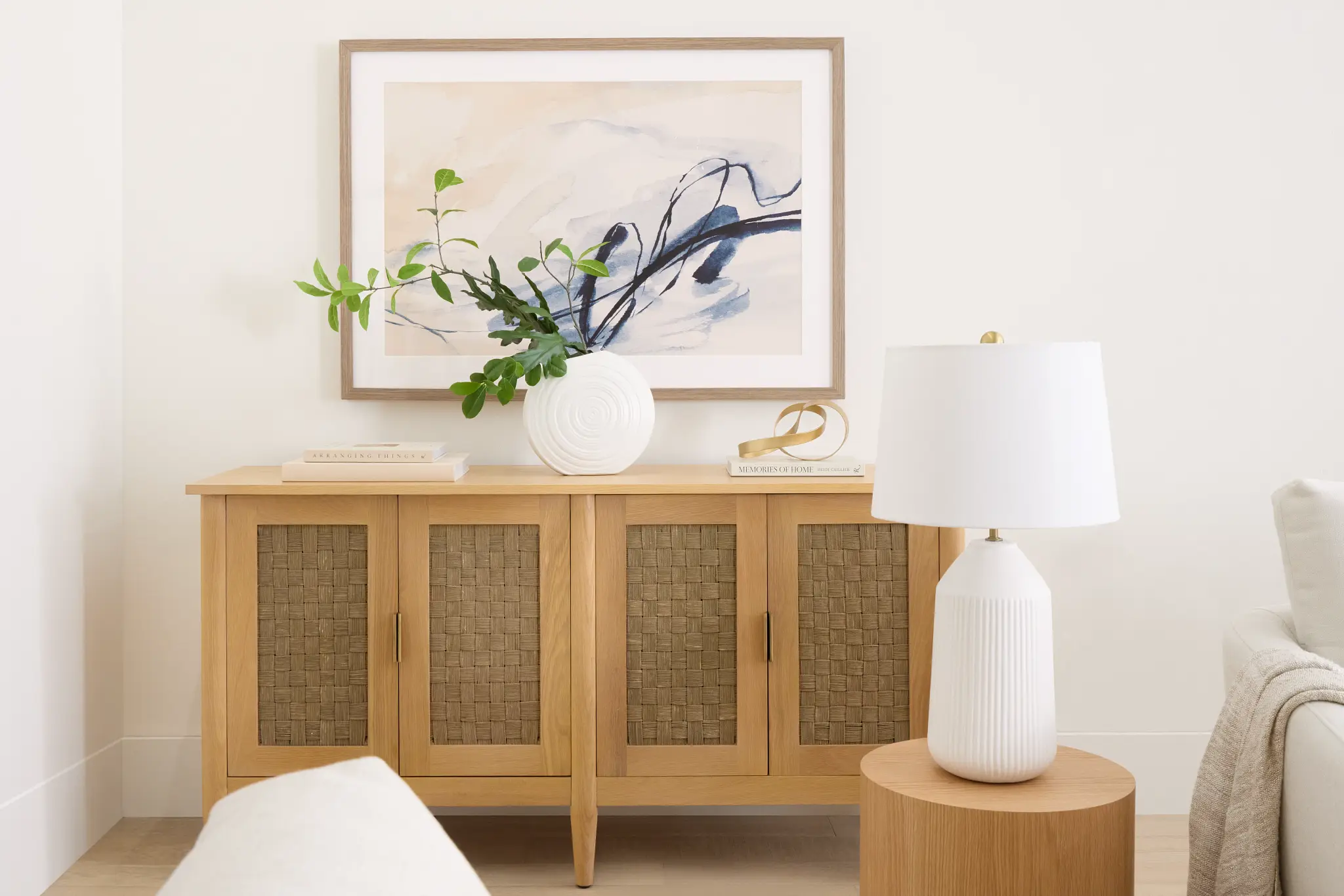 Caras Light Tone Woven Credenza Caras Light Tone Woven Credenza