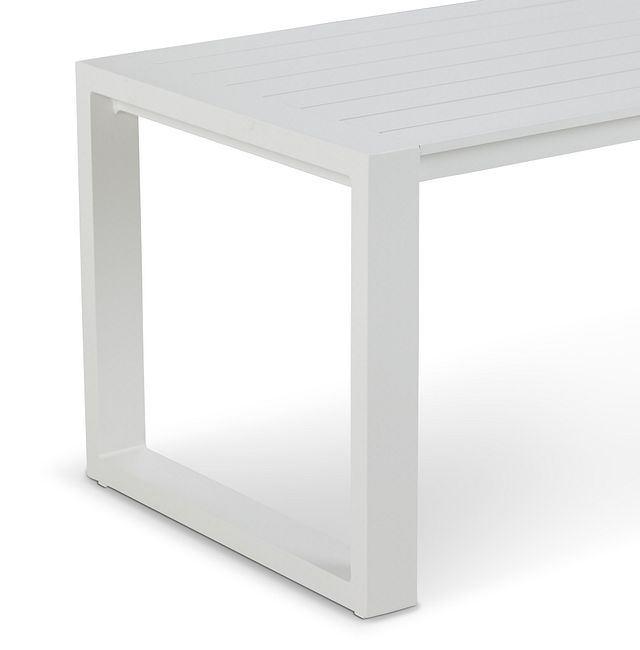 Linear White Aluminum Coffee Table (4)