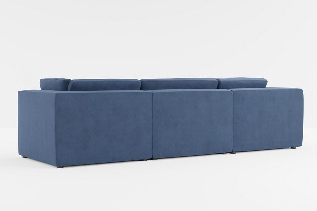 Destin Revenue Dark Blue Fabric 4-piece Modular Sectional