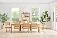 Pacific Light Tone Rectangular Table & 4 Upholstered Chairs
