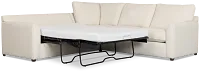 Tate Light Beige Fabric Medium Left Chaise Memory Foam Sleeper Sectional