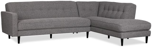 Milo Gray Fabric Small Right Bumper Sectional