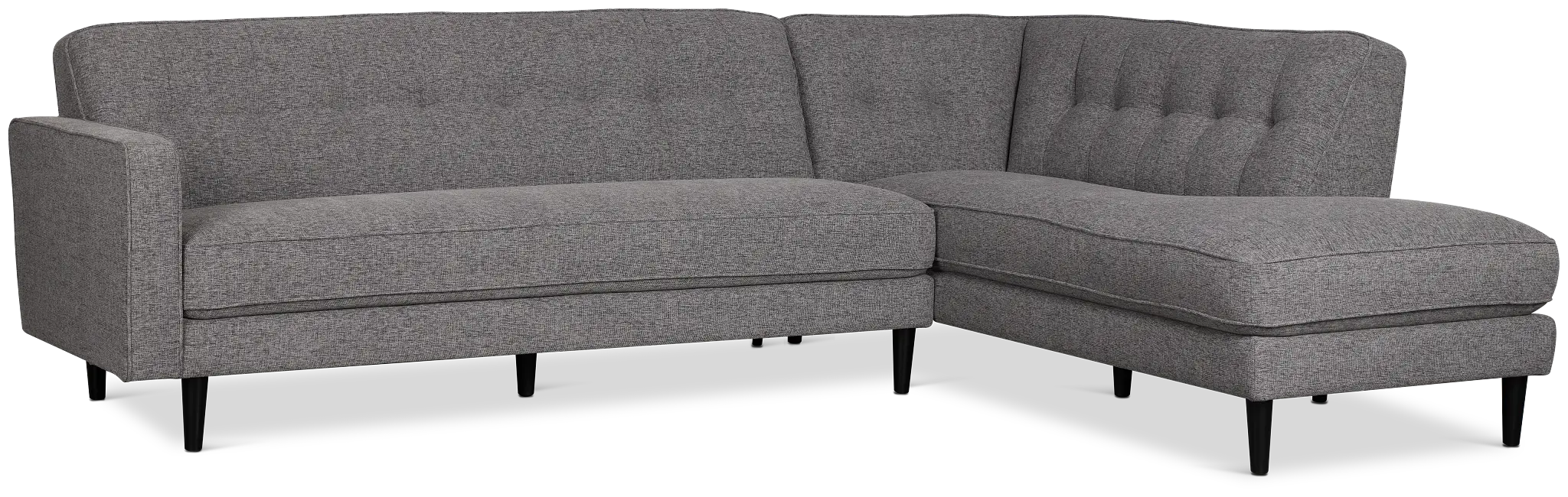 Milo Gray Fabric Small Right Bumper Sectional Milo Gray Fabric Small Right Bumper Sectional