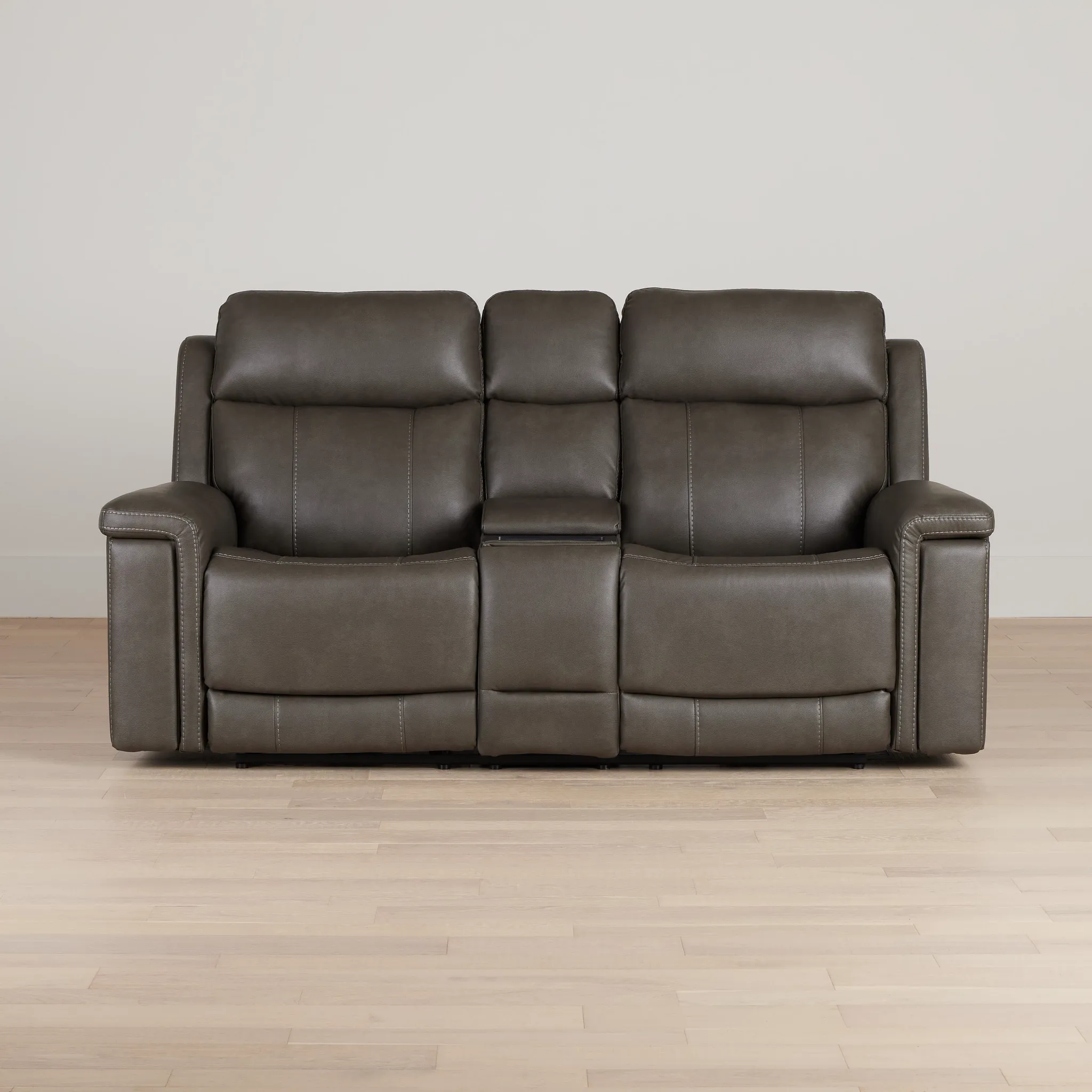 Jayden Gray Micro Power Reclining Console Loveseat