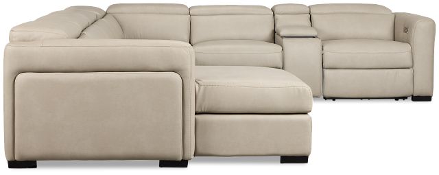 Melody Light Gray Storage Medium Left Dual Power Chaise Sleeper Sectional