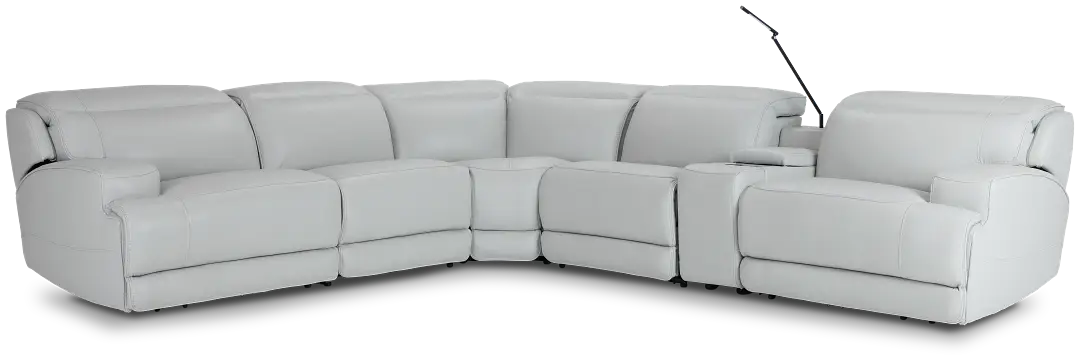 Reign Gray Lthr/vinyl Medium Dual Power 2-arm Reclining Sectional Reign Gray Lthr/vinyl Medium Dual Power 2-arm Reclining Sectional