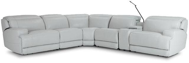 Reign Gray Lthr/vinyl Medium Dual Power 2-arm Reclining Sectional