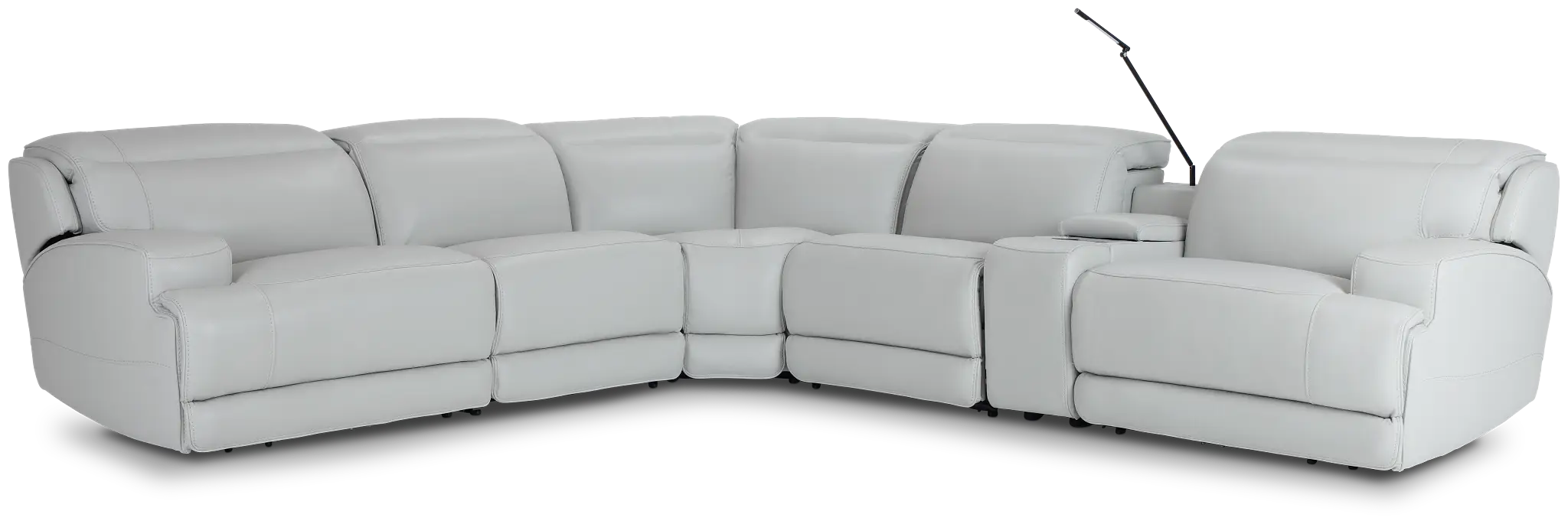 Reign Gray Lthr/vinyl Medium Dual Power 2-arm Reclining Sectional Reign Gray Lthr/vinyl Medium Dual Power 2-arm Reclining Sectional