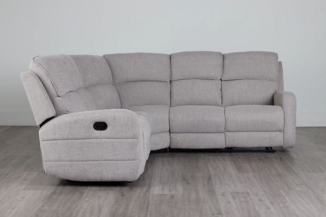 Piper Gray Fabric Small Two-arm Manually Reclining Sectional