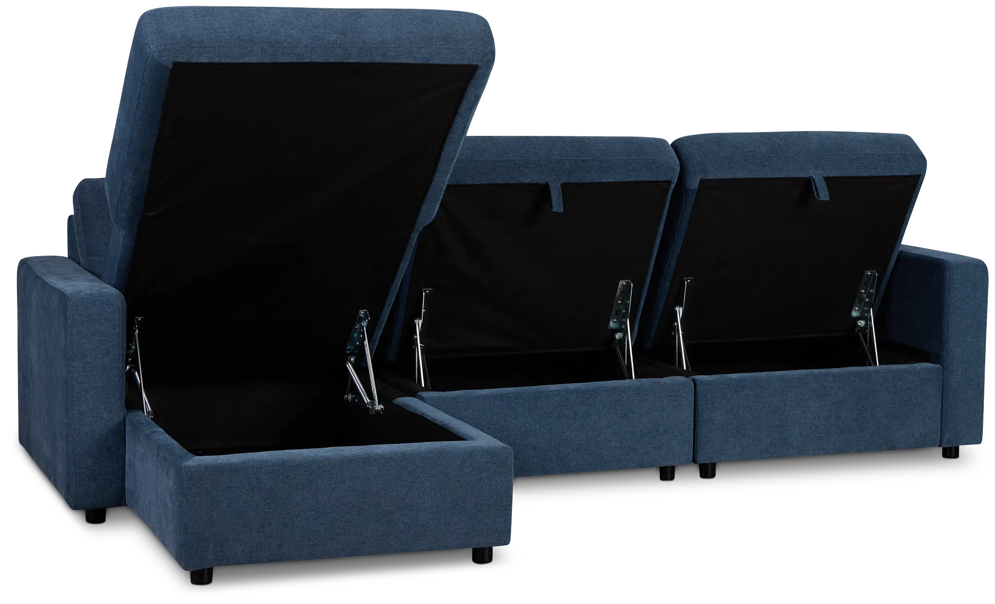 Addie Blue Fabric Left Chaise Storage Sectional Addie Blue Fabric Left Chaise Storage Sectional