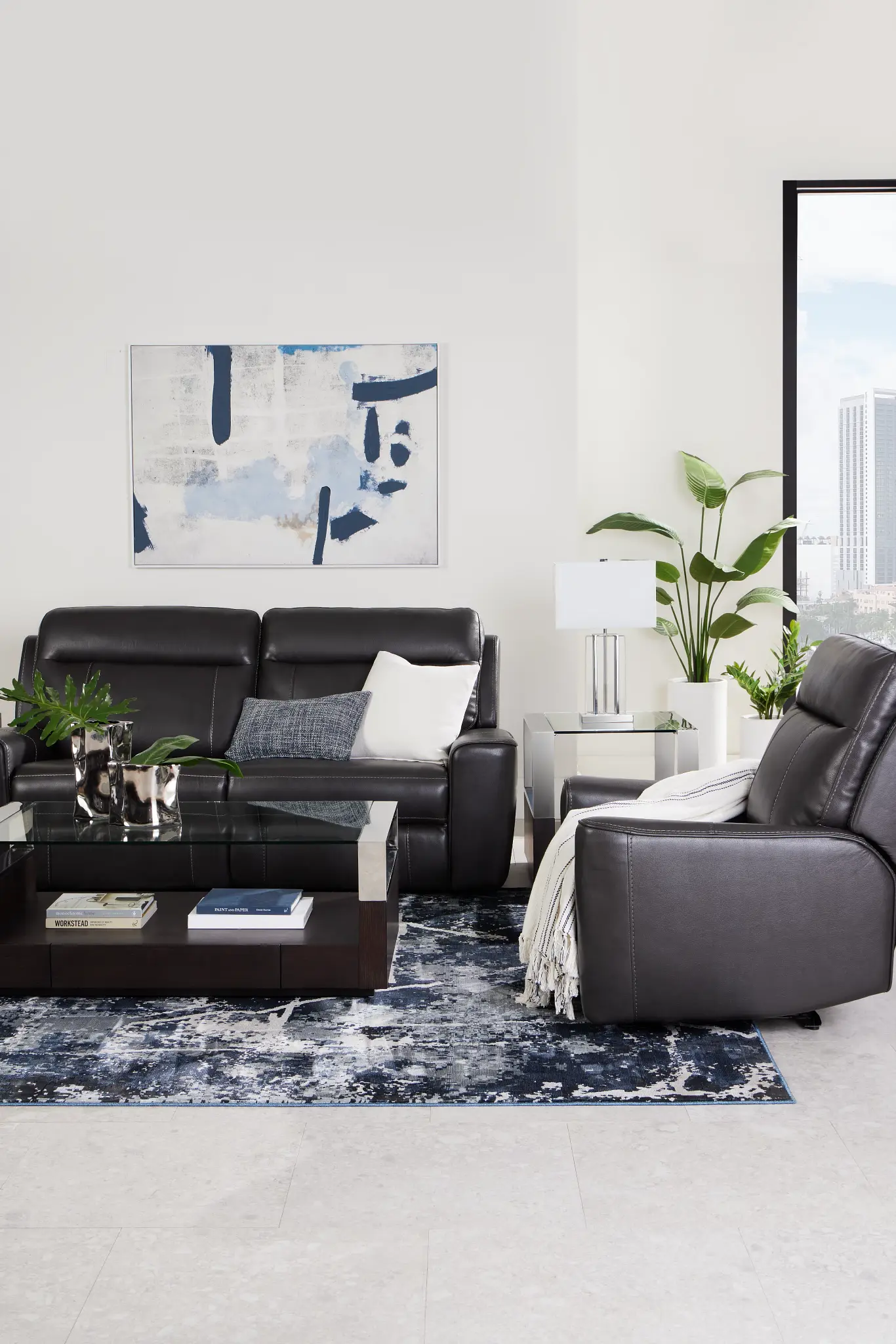 Benji Dark Gray Lthr/vinyl Power Reclining Sofa Benji Dark Gray Lthr/vinyl Power Reclining Sofa