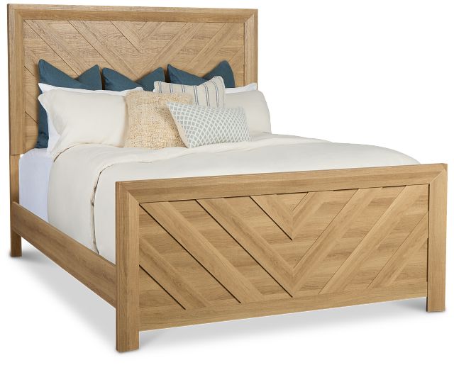 Delray Light Tone Panel Bed