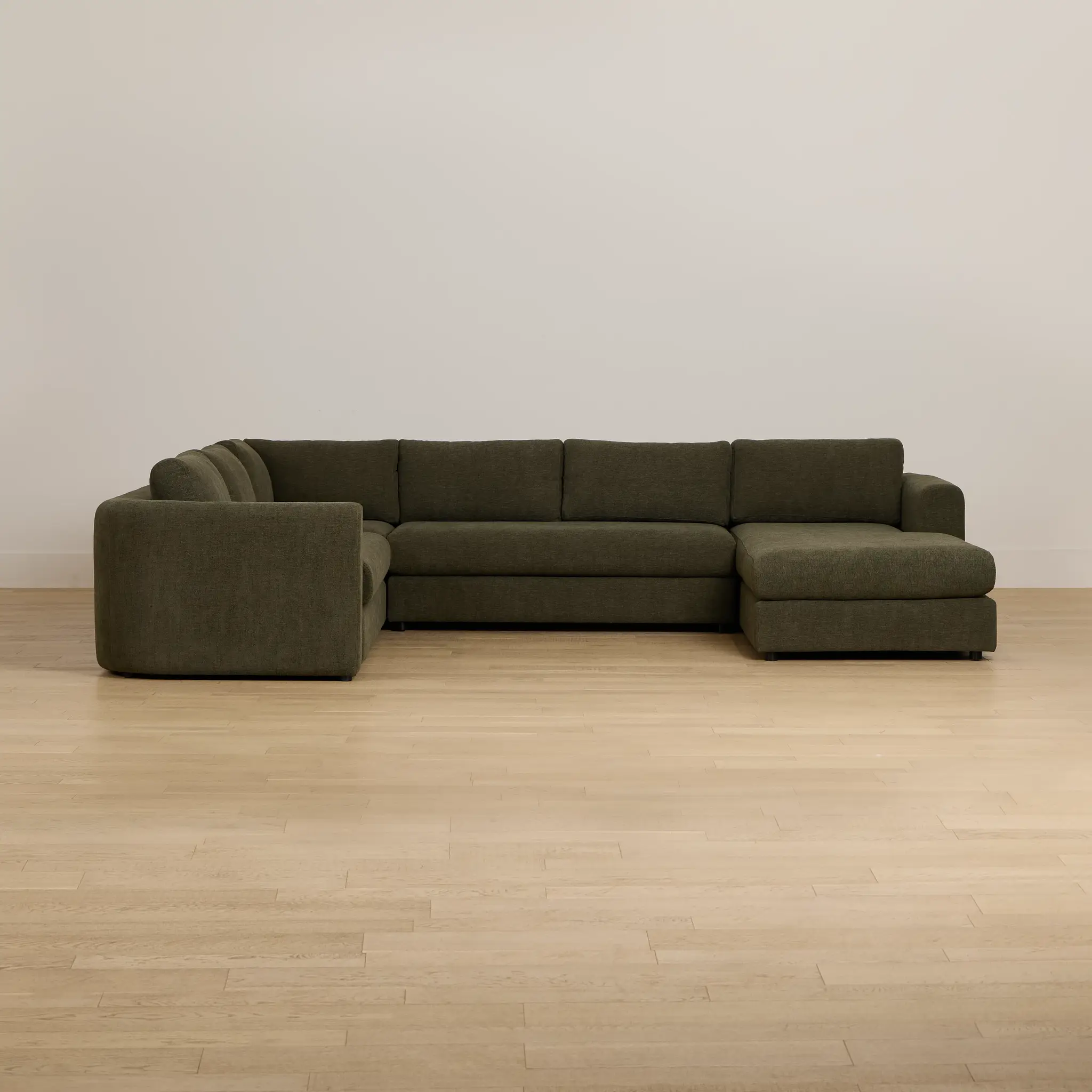 Alma Dark Green Fabric Medium Right Chaise Sectional Alma Dark Green Fabric Medium Right Chaise Sectional